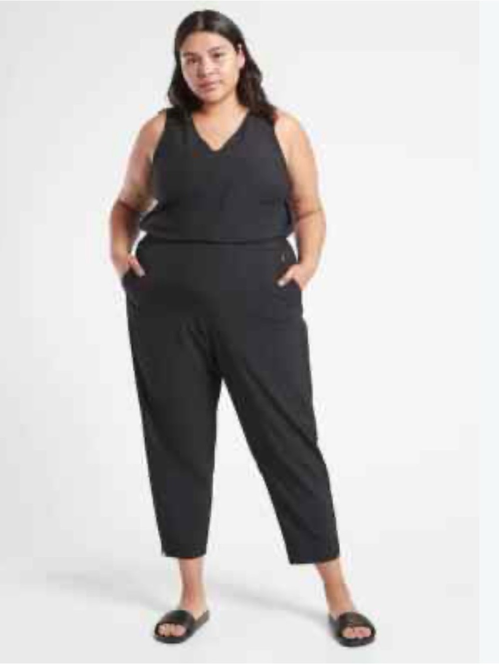 Listicle Black V-Neck Plus-Size Jumpsuit